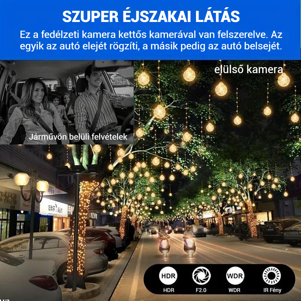 Tri-view autós kamera (elöl és hátul + belső tér)