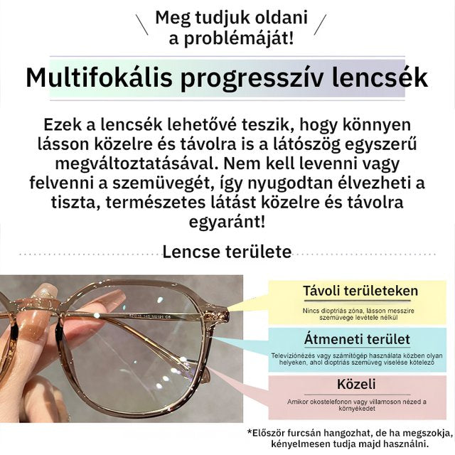 Divatos, ultra-tiszta, nagy keretes olvasószemüveg