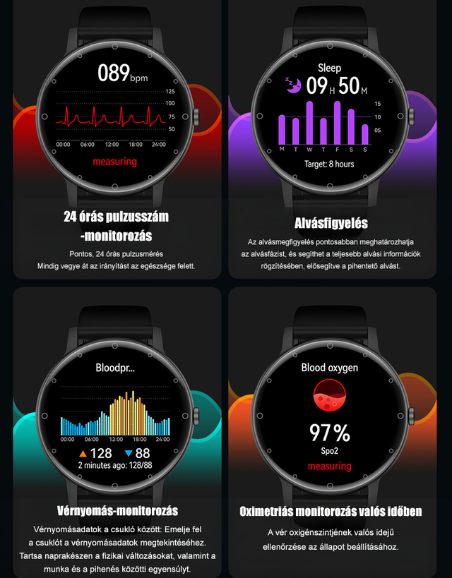 Új ultravékony Bluetooth hangos vércukormérő óra