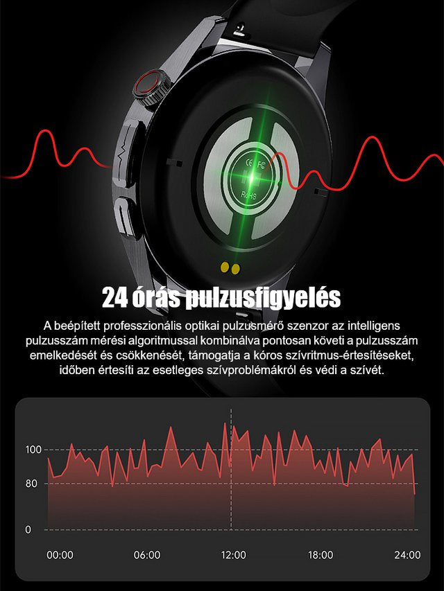 Vércukorszint mérésére szolgáló óra acélszíjjal