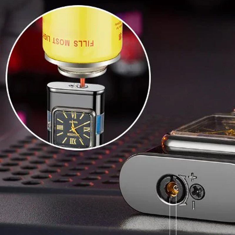 🔥50% kedvezmény🔥Szélálló öngyújtó retro órakeretes sugárhajtású lángos zseblámpa