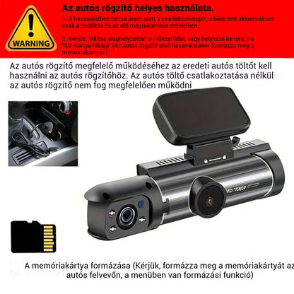 Tri-view autós kamera (elöl és hátul + belső tér)