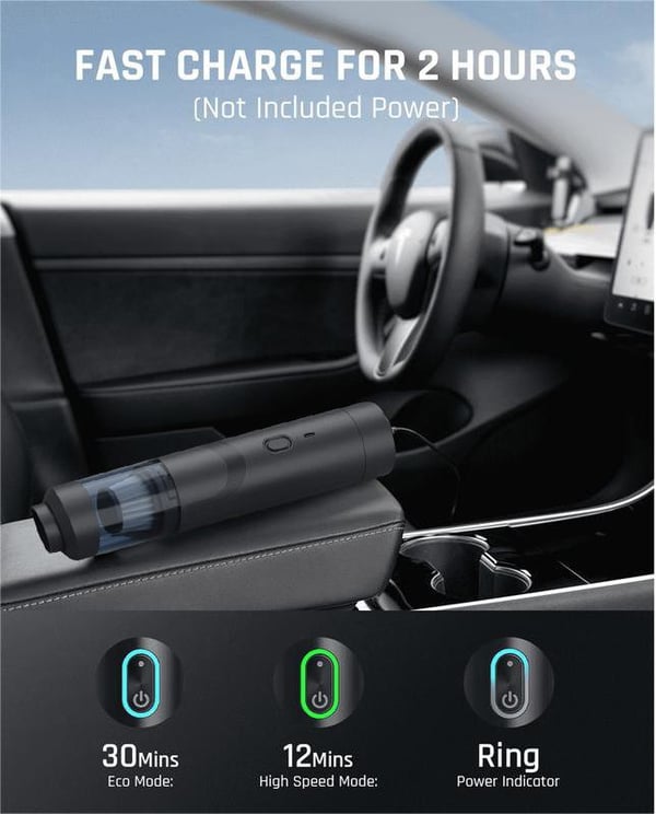 🍃 Akkumulátoros Autóporszívó Nagy Teljesítmény 13000Pa/30AW 🥰