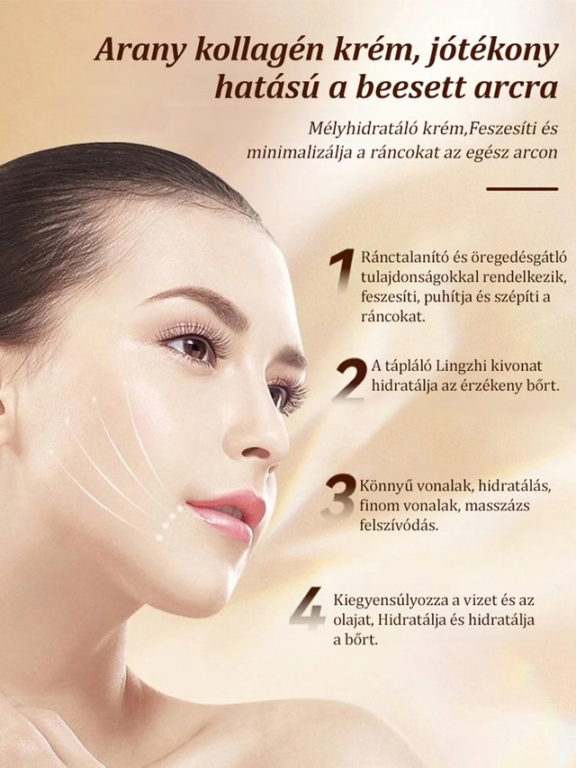【Arany kollagén ránctalanító krém】Évfordulós, korlátozott ideig 50% kedvezmény！
