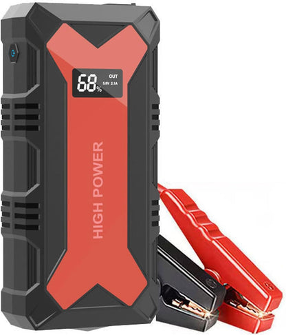 🔋 Autóakkumulátoros indítómotor – Hordozható Power Bank USB gyorstöltővel és LED-es zseblámpával