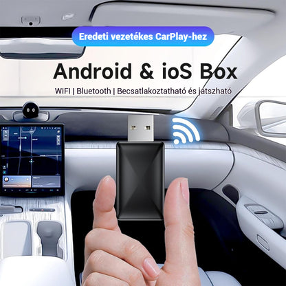 CarPlay, USB stick vezeték nélküli autós csatlakozáshoz Apple CarPlay és Android Auto használatával