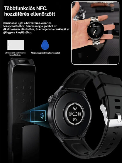 🙂Használja, mielőtt kifizetné🙂Rozsdamentes acél szíj 24 órás vércukorszint-ellenőrző okosóra HW4