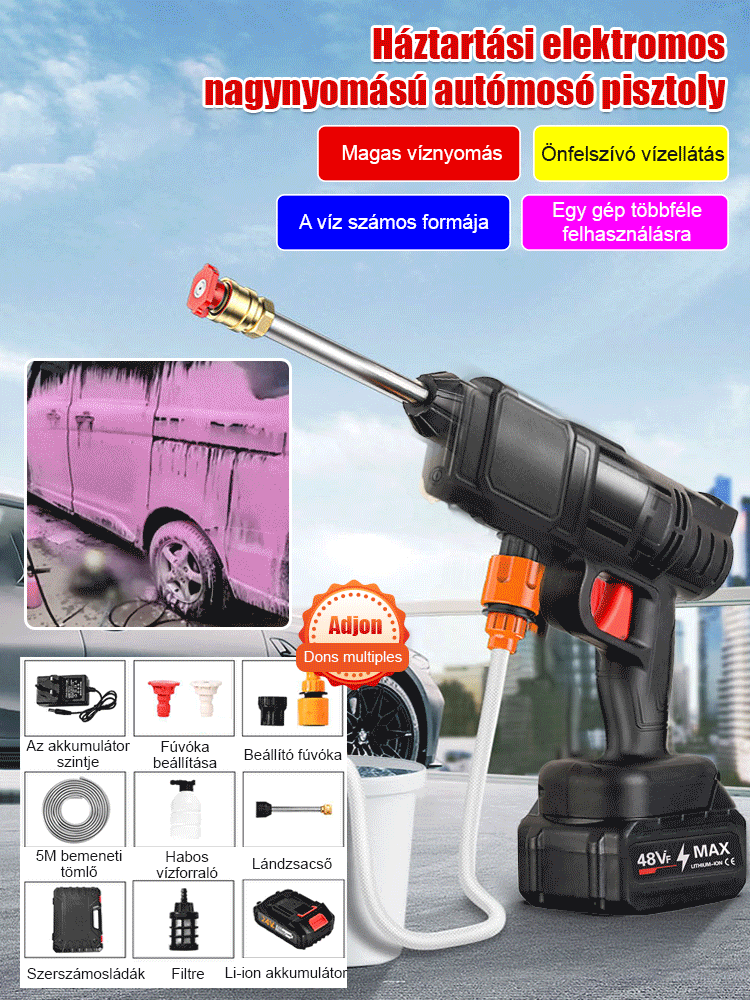 Háztartási elektromos nagynyomású autómosó pisztoly