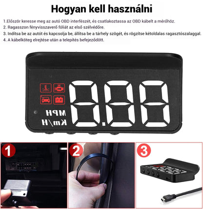 OBD2 HUD Car Head Up Display projektor projektor sebességmérő