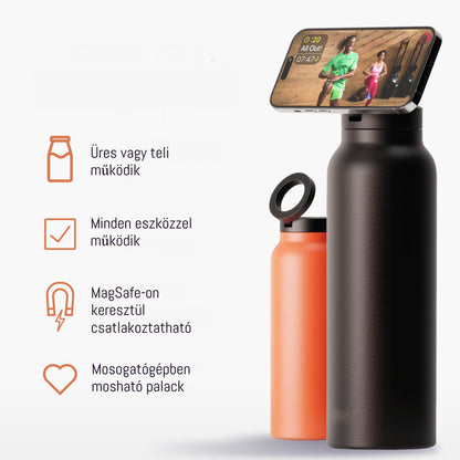 A vizes palack, amely mágnesesen tartja a telefont + ingyenes mágneses erősítő gyűrű