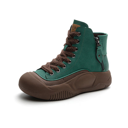 👍Pamut meleg vintage magas tetejű tehénbőr boka csizma👍